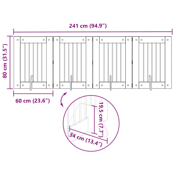 Poartă pentru câini cu suporturi 4 pcs Stejar fumuriu WALTI
