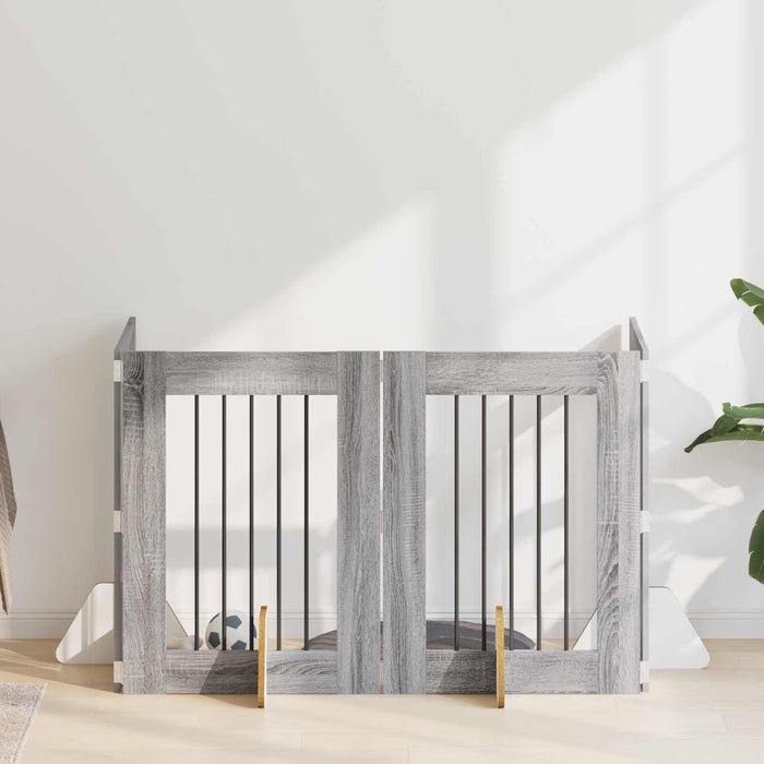 Poartă pentru câini cu suporturi 4 pcs Sonoma gri 60 x 80 cm WALTI