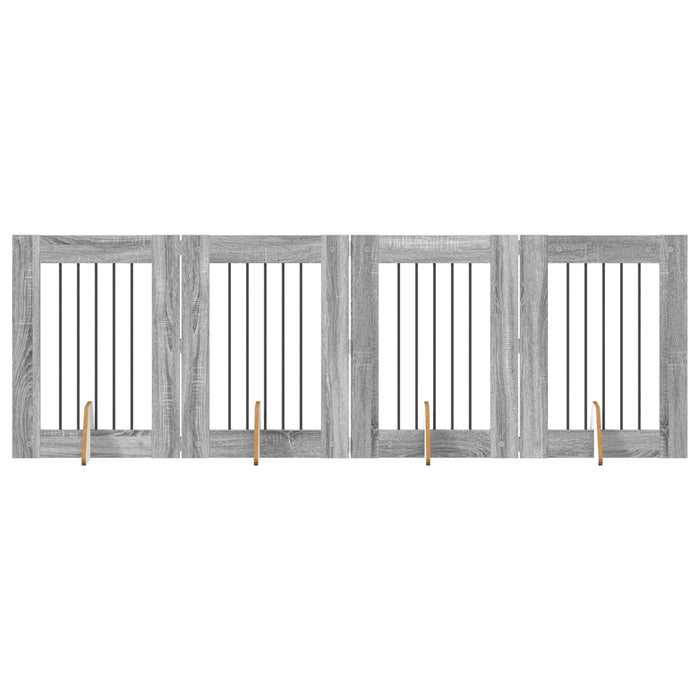 Poartă pentru câini cu suporturi 4 pcs Sonoma gri 60 x 80 cm WALTI