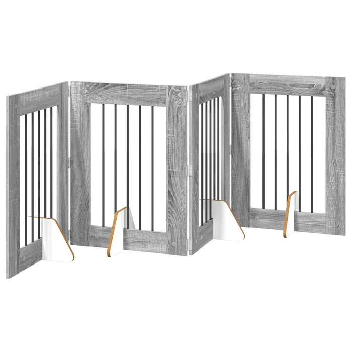 Poartă pentru câini cu suporturi 4 pcs Sonoma gri 60 x 80 cm WALTI