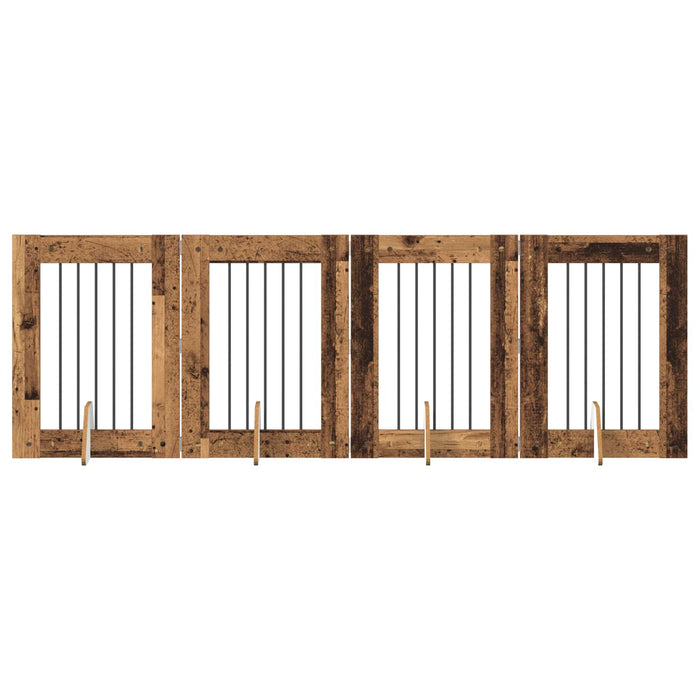 Poartă pentru câini cu suporturi 4 pcs Lemn vechi 60 x 80 cm - WALTI WALTI
