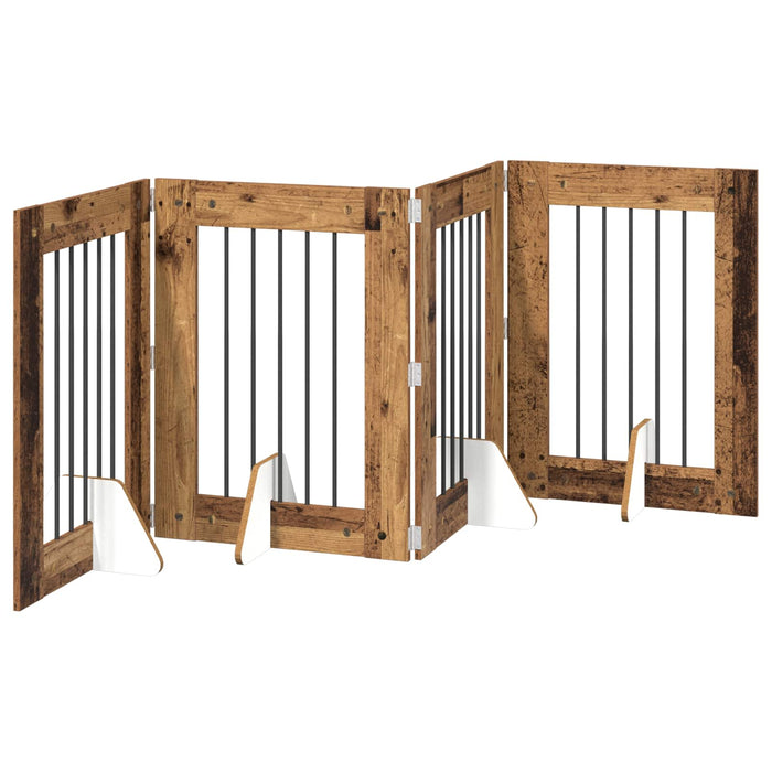 Poartă pentru câini cu suporturi 4 pcs Lemn vechi 60 x 80 cm - WALTI WALTI