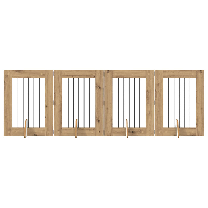 Poartă pentru câini cu suporturi 4 pcs Stejar Artizanal - WALTI WALTI