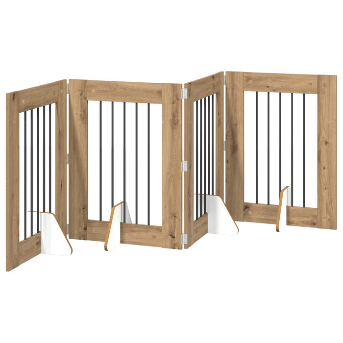 Poartă pentru câini cu suporturi 4 pcs Stejar Artizanal - WALTI WALTI