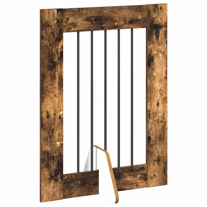 Poartă pentru câini cu suporturi 6 pcs Stejar fumuriu WALTI