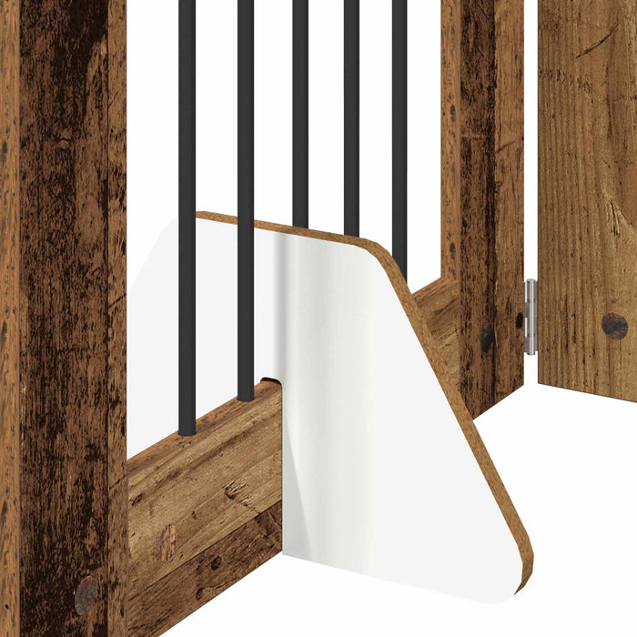Poartă pentru câini cu suporturi 6 pcs Lemn vechi 60 x 80 cm WALTI