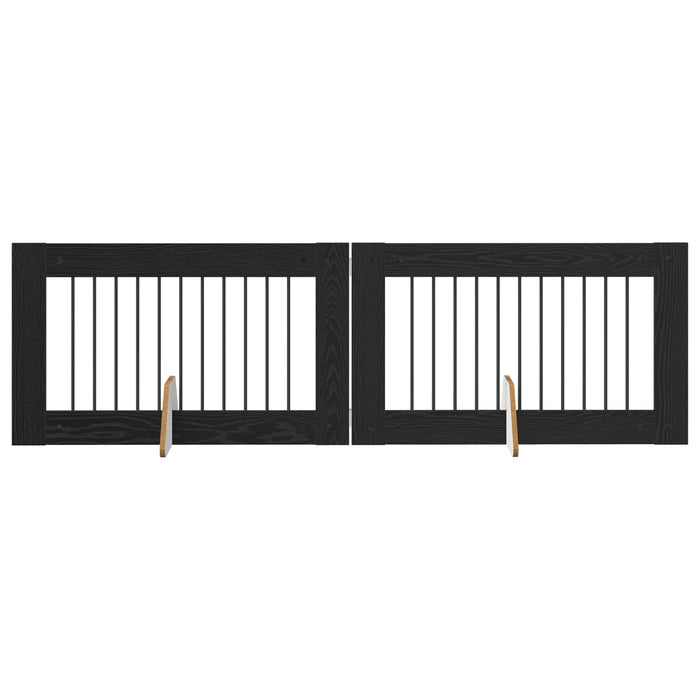 Poartă pentru câini cu suporturi 2 pcs Stejar Negru 100 x 60 cm - WALTI WALTI