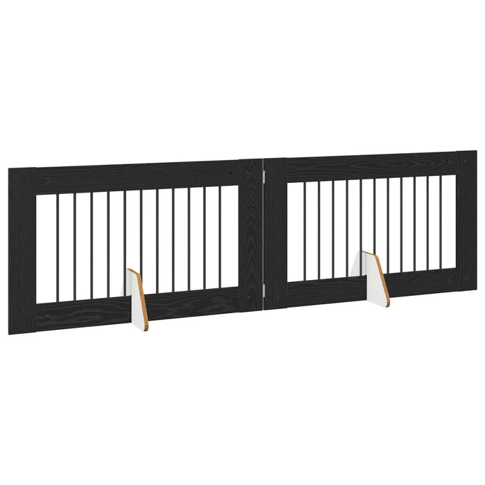 Poartă pentru câini cu suporturi 2 pcs Stejar Negru 100 x 60 cm - WALTI WALTI