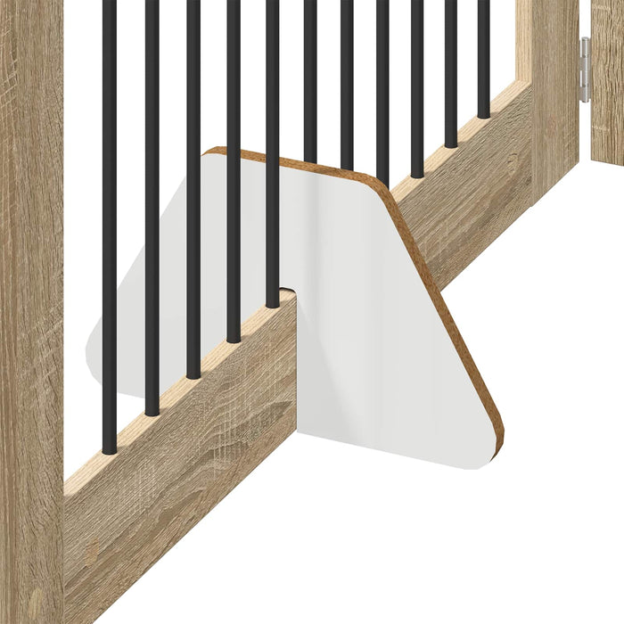 Poartă pentru câini cu suporturi 2 pcs Stejar Sonoma WALTI