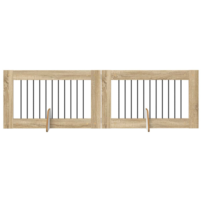 Poartă pentru câini cu suporturi 2 pcs Stejar Sonoma WALTI