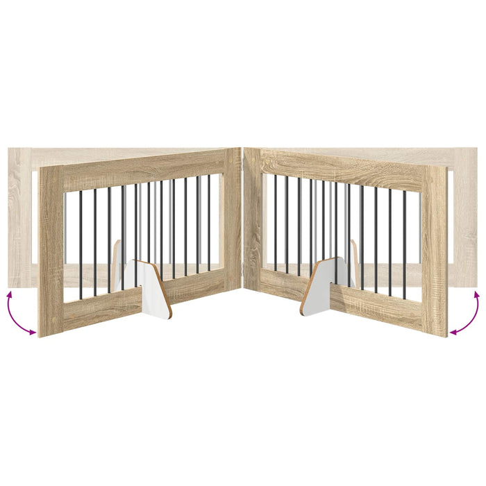 Poartă pentru câini cu suporturi 2 pcs Stejar Sonoma WALTI