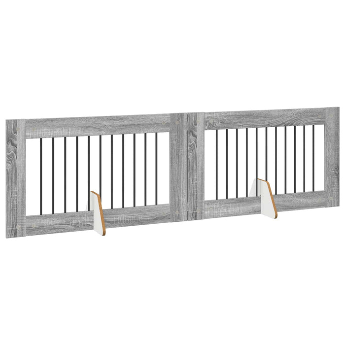 Poartă pentru câini cu suporturi 2 pcs Sonoma gri 100 x 60 cm WALTI