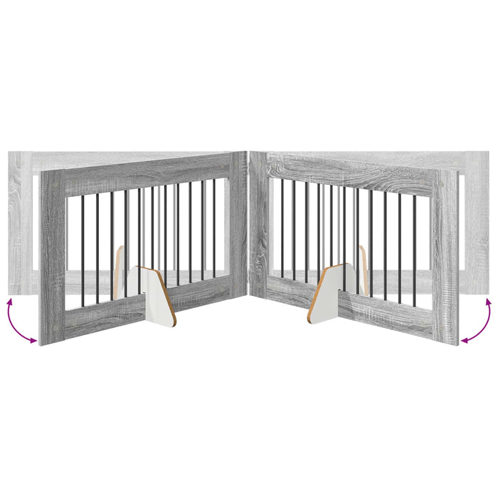 Poartă pentru câini cu suporturi 2 pcs Sonoma gri 100 x 60 cm WALTI