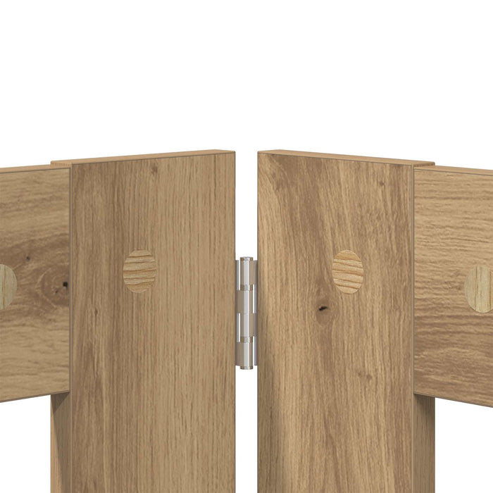 Poartă pentru câini cu suporturi 2 pcs Stejar Artizanal WALTI