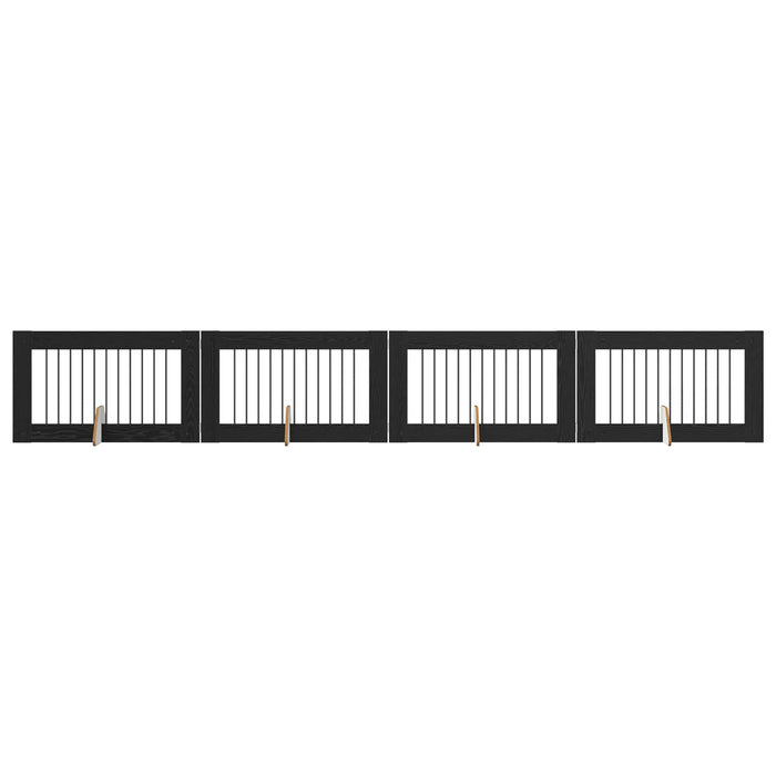 Poartă pentru câini cu suporturi 4 pcs Stejar Negru 100 x 60 cm WALTI