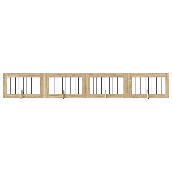 Poartă pentru câini cu suporturi 4 pcs Stejar Sonoma WALTI