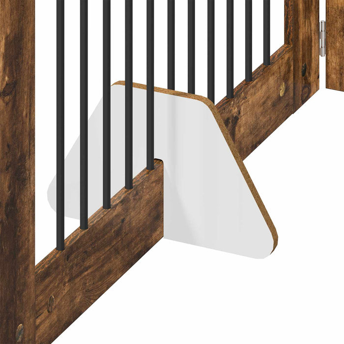 Poartă pentru câini cu suporturi 4 pcs Stejar fumuriu WALTI