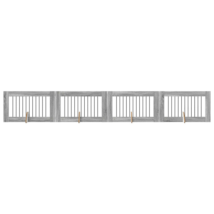 Poartă pentru câini cu suporturi 4 pcs Sonoma gri 100 x 60 cm WALTI