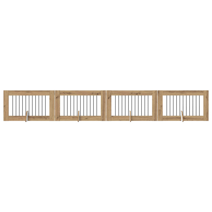 Poartă pentru câini cu suporturi 4 pcs Stejar Artizanal WALTI