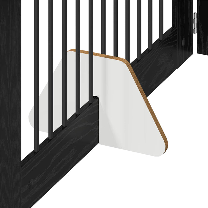 Poartă pentru câini cu suporturi 6 pcs Stejar Negru 100 x 60 cm WALTI