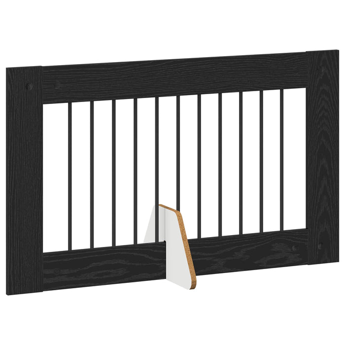 Poartă pentru câini cu suporturi 6 pcs Stejar Negru 100 x 60 cm WALTI