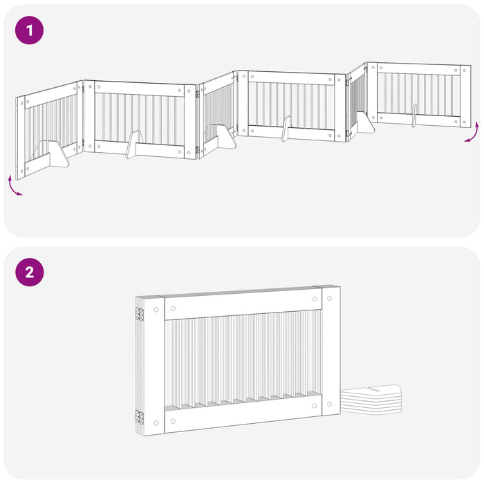 Poartă pentru câini cu suporturi 6 pcs Stejar fumuriu WALTI