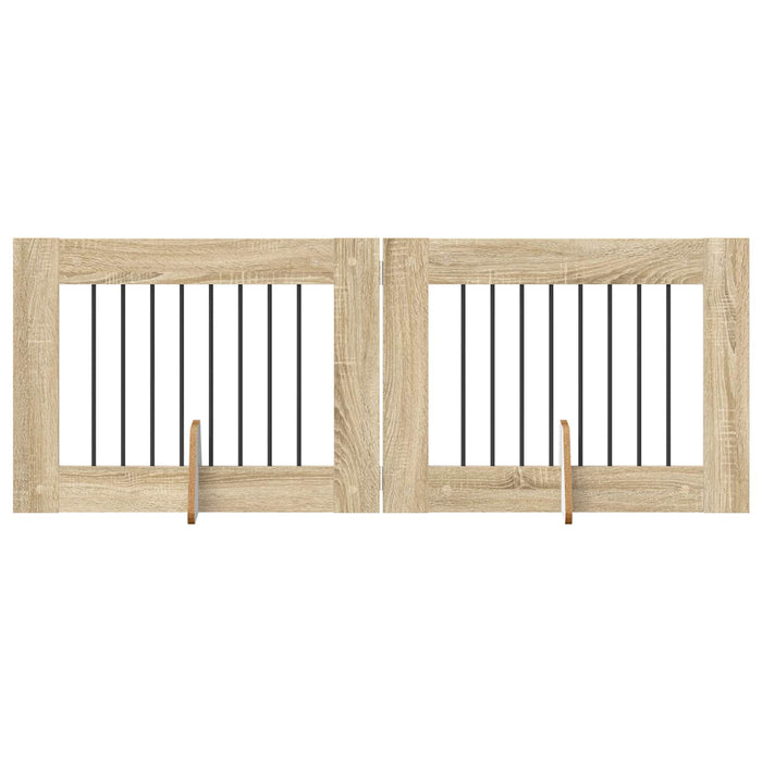 Poartă pentru câini cu suporturi 2 pcs Stejar Sonoma 80 x 60 cm - WALTI WALTI