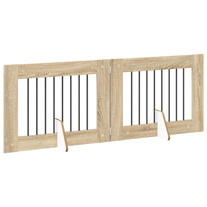 Poartă pentru câini cu suporturi 2 pcs Stejar Sonoma 80 x 60 cm - WALTI WALTI