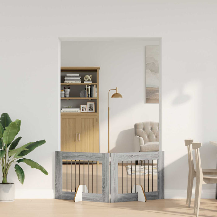 Poartă pentru câini cu suporturi 2 pcs Sonoma gri 80 x 60 cm WALTI