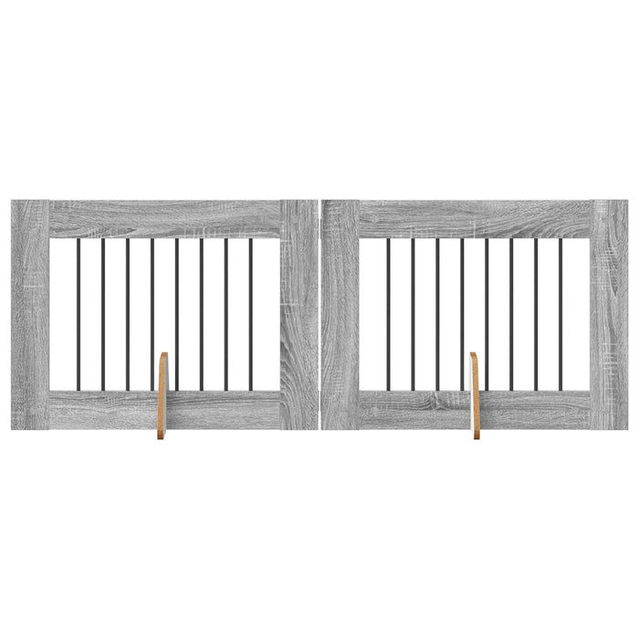 Poartă pentru câini cu suporturi 2 pcs Sonoma gri 80 x 60 cm WALTI
