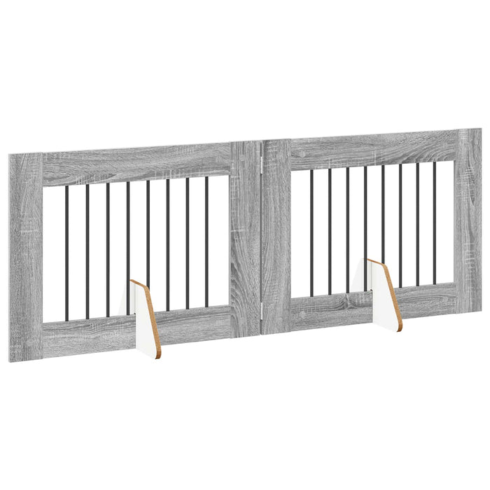 Poartă pentru câini cu suporturi 2 pcs Sonoma gri 80 x 60 cm WALTI