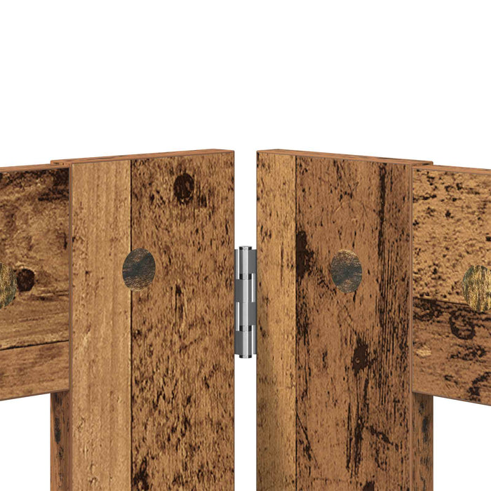 Poartă pentru câini cu suporturi 2 pcs Lemn vechi 80 x 60 cm WALTI