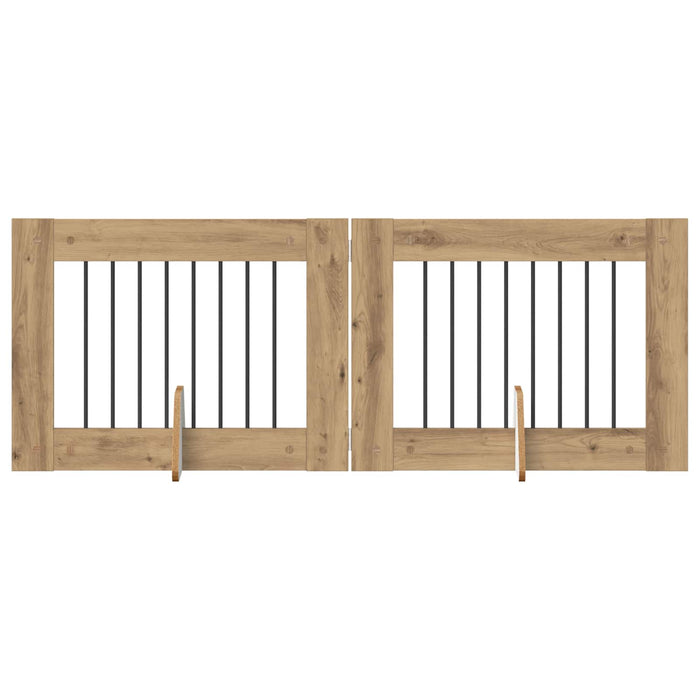 Poartă pentru câini cu suporturi 2 pcs Stejar Artizanal WALTI