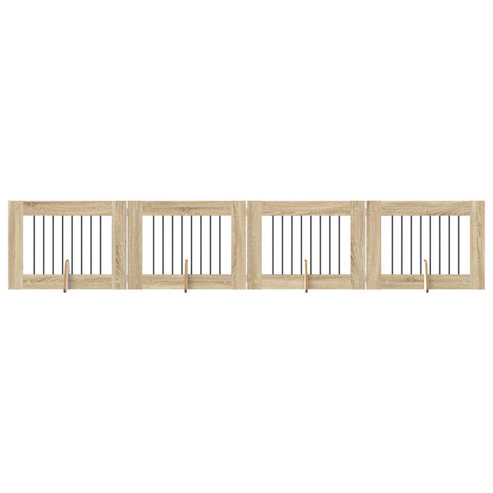 Poartă pentru câini cu suporturi 4 pcs Stejar Sonoma 80 x 60 cm WALTI