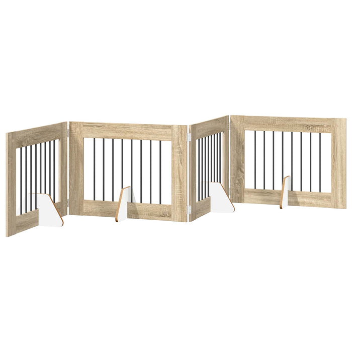Poartă pentru câini cu suporturi 4 pcs Stejar Sonoma 80 x 60 cm WALTI
