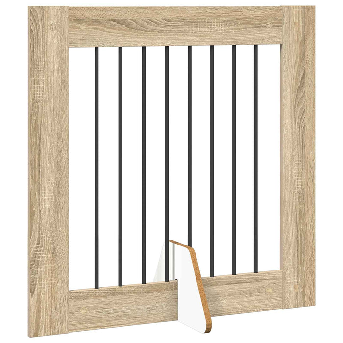 Poartă pentru câini cu suporturi 4 pcs Stejar Sonoma 80 x 60 cm WALTI