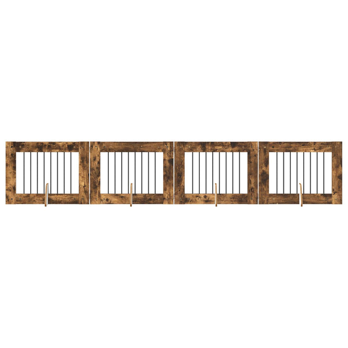 Poartă pentru câini cu suporturi 4 pcs Stejar fumuriu WALTI
