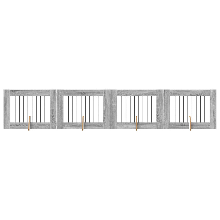 Poartă pentru câini cu suporturi 4 pcs Sonoma gri 80 x 60 cm WALTI