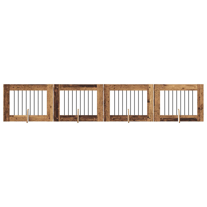 Poartă pentru câini cu suporturi 4 pcs Lemn vechi 80 x 60 cm - WALTI WALTI