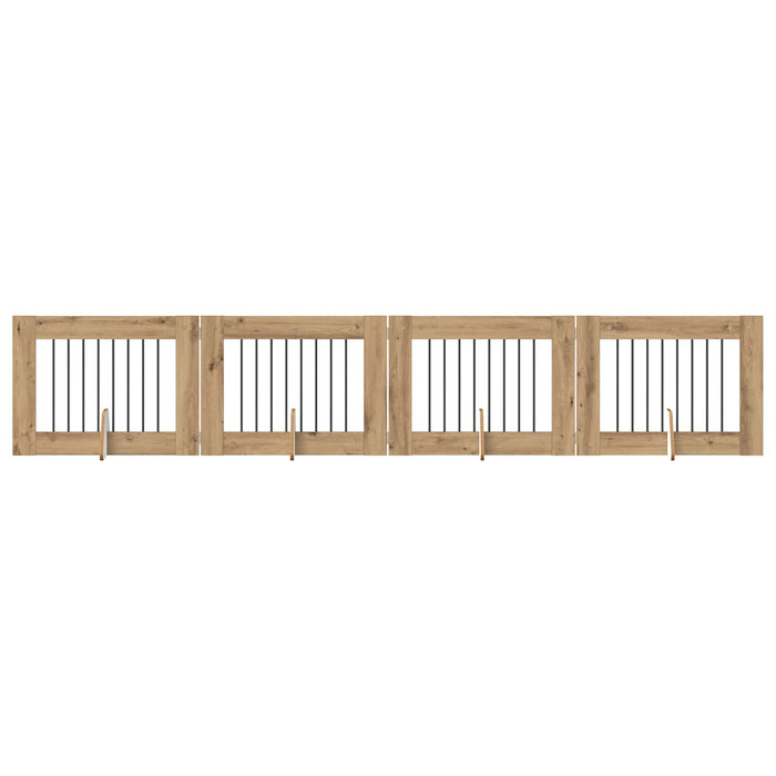 Poartă pentru câini cu suporturi 4 pcs Stejar Artizanal - WALTI WALTI