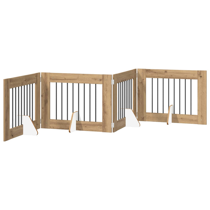 Poartă pentru câini cu suporturi 4 pcs Stejar Artizanal - WALTI WALTI