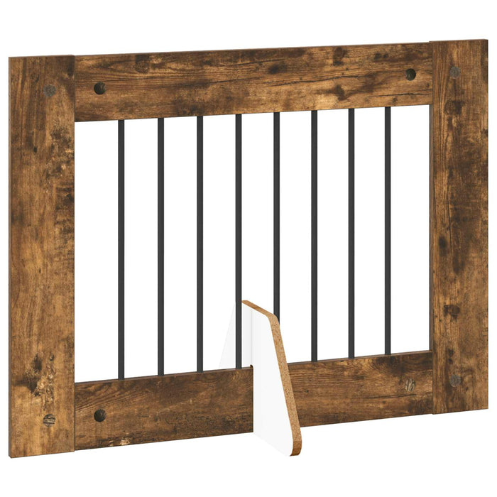 Poartă pentru câini cu suporturi 6 pcs Stejar fumuriu WALTI