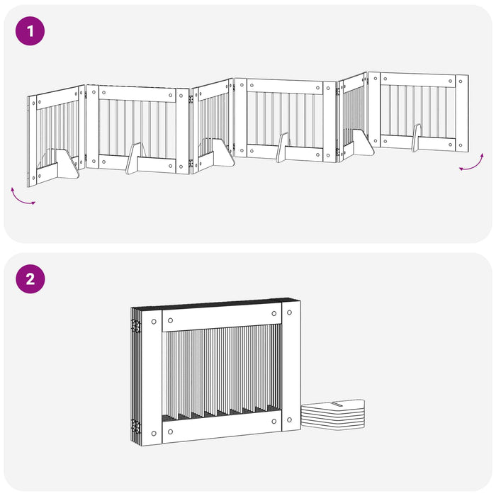 Poartă pentru câini cu suporturi 6 pcs Stejar fumuriu WALTI
