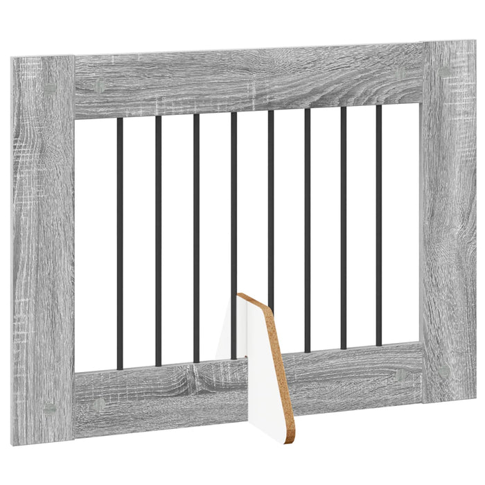 Poartă pentru câini cu suporturi 6 pcs Sonoma gri 80 x 60 cm WALTI