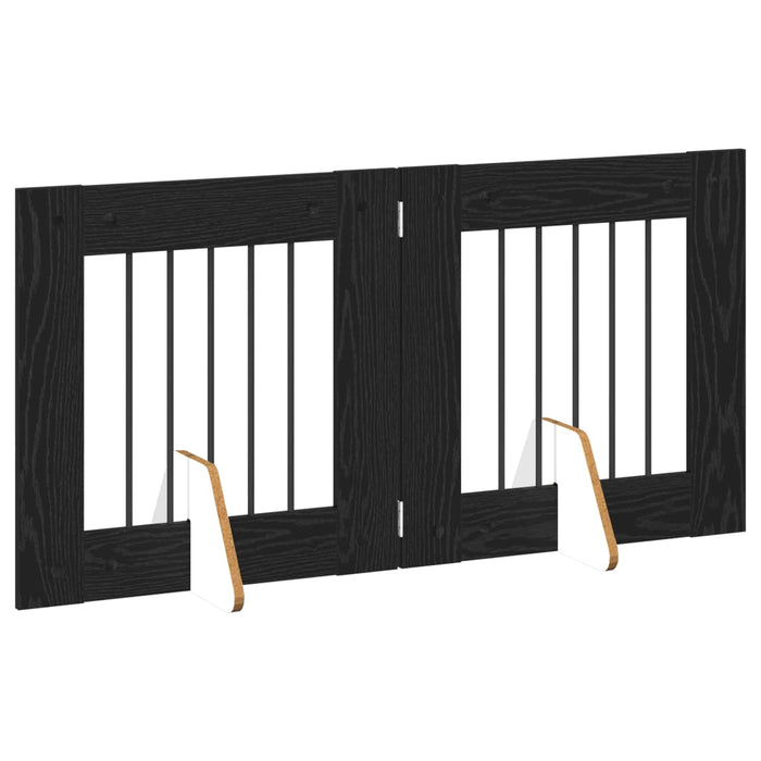 Poartă pentru câini cu suporturi 2 pcs Stejar Negru 60 x 60 cm - WALTI WALTI