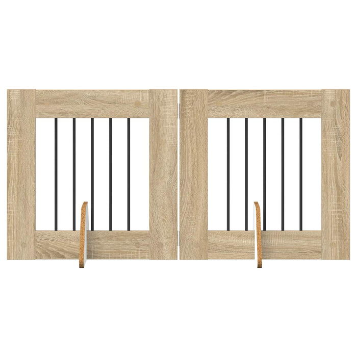 Poartă pentru câini cu suporturi 2 pcs Stejar Sonoma 60 x 60 cm - WALTI WALTI