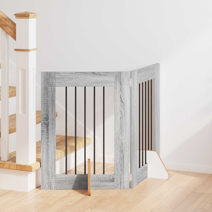 Poartă pentru câini cu suporturi 2 pcs Sonoma gri 60 x 60 cm WALTI