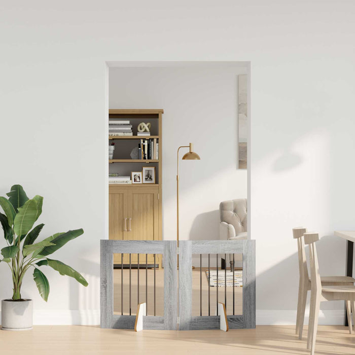 Poartă pentru câini cu suporturi 2 pcs Sonoma gri 60 x 60 cm WALTI