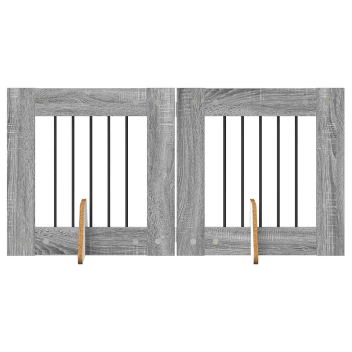 Poartă pentru câini cu suporturi 2 pcs Sonoma gri 60 x 60 cm WALTI
