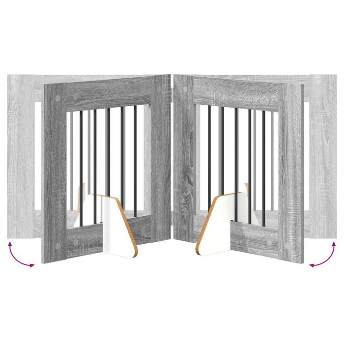 Poartă pentru câini cu suporturi 2 pcs Sonoma gri 60 x 60 cm WALTI